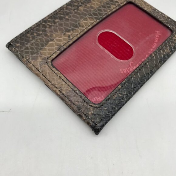 Hammit Brown Snakeskin Embossed Leather Card Holder - Picture 9 of 10